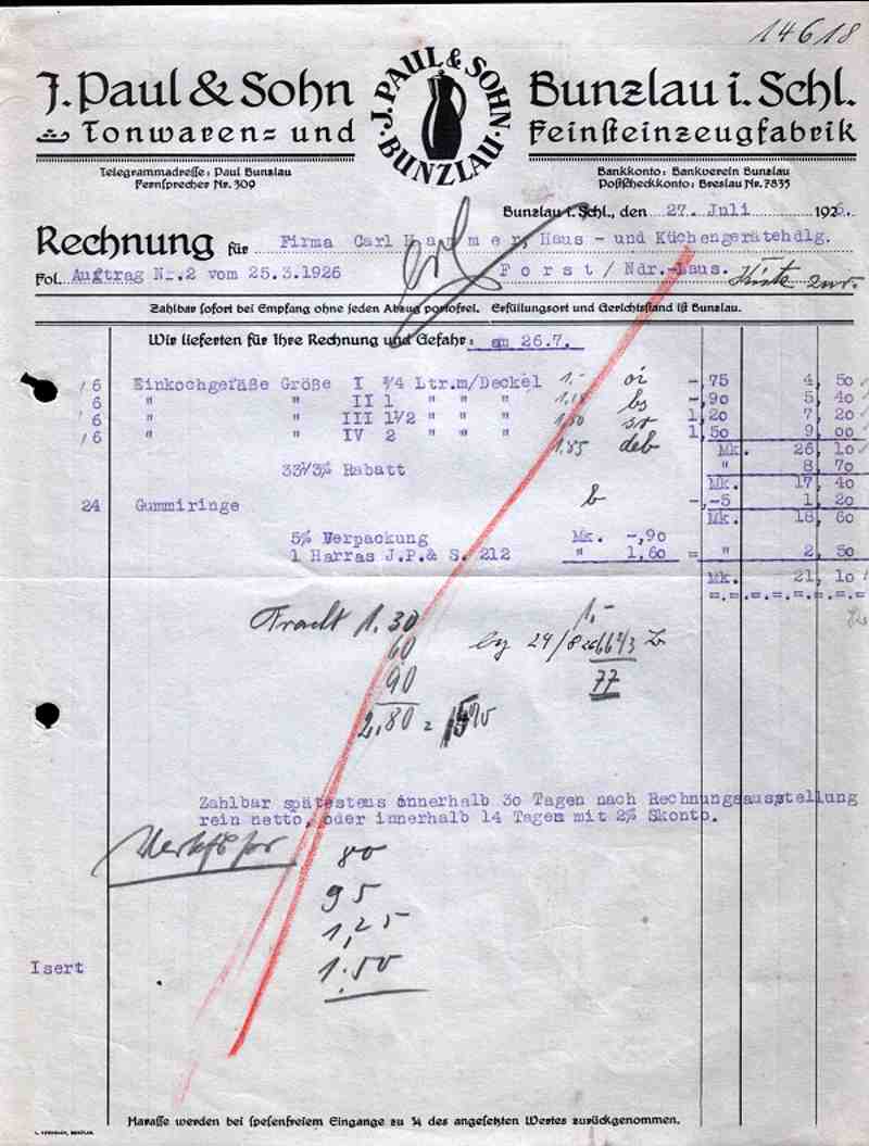 J.P.& S. Rechnung